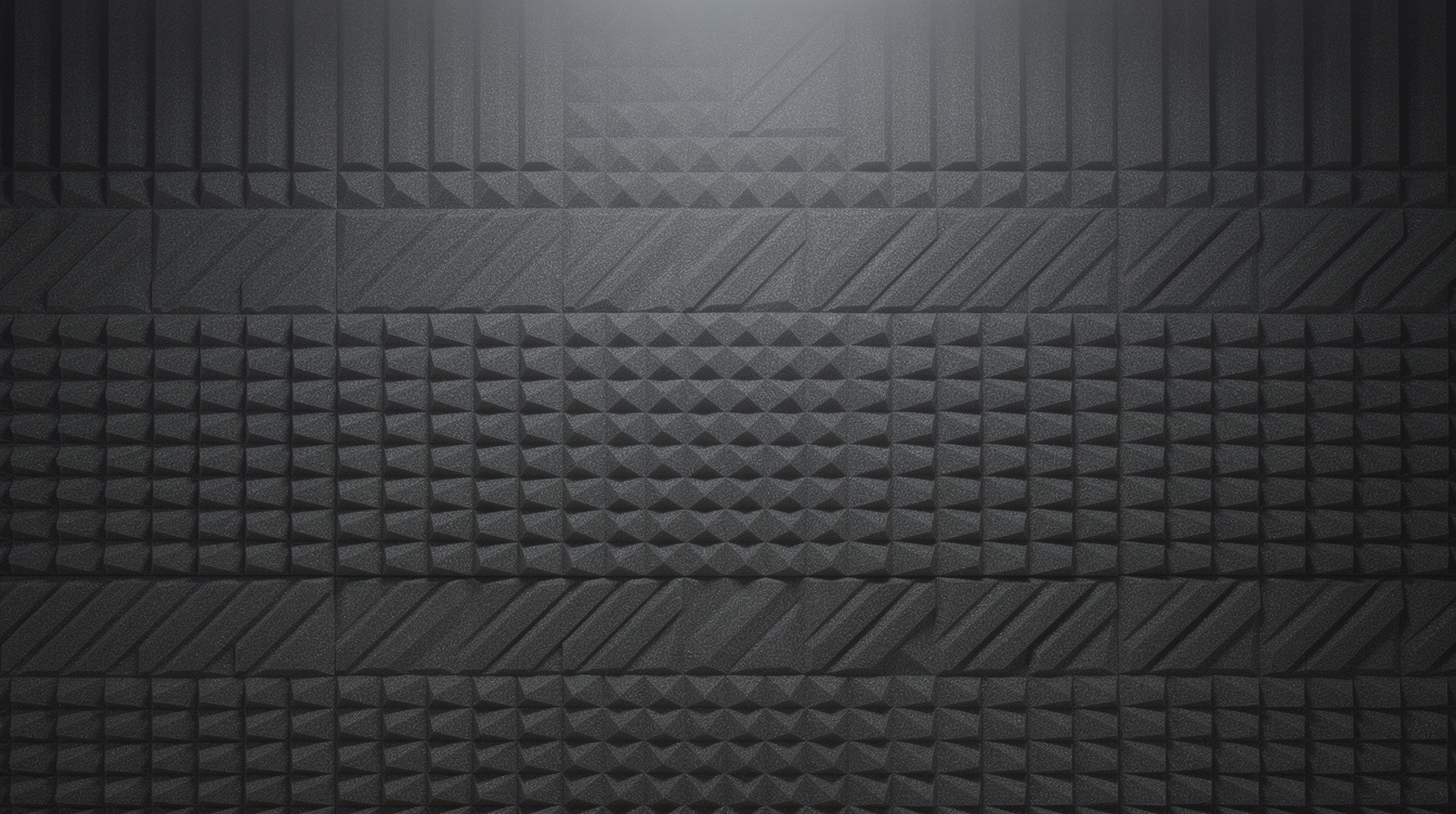 Acoustic foam panels installed on a studio wall for echo control
